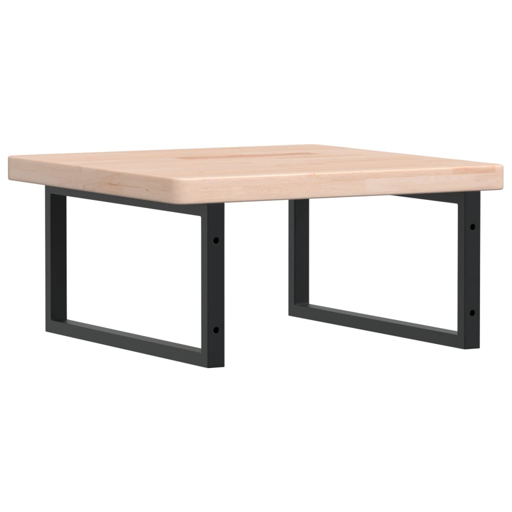 Basin Shelf Wall Mounted Steel and Solid Wood Oak