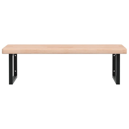 Basin Shelf Wall Mounted Steel and Solid Wood Oak