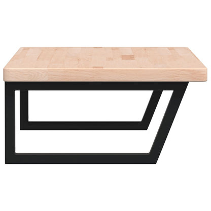 Basin Shelf Wall Mounted Steel and Solid Wood Oak