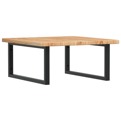 Basin Shelf Wall Mounted Steel and Solid Wood Oak