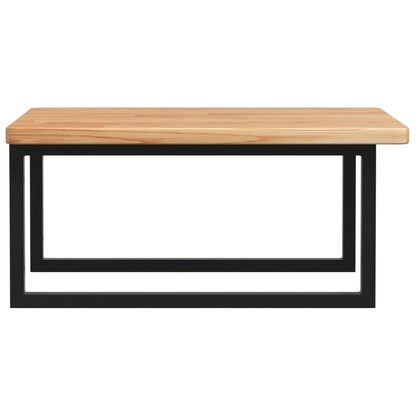 Basin Shelf Wall Mounted Steel and Solid Wood Oak
