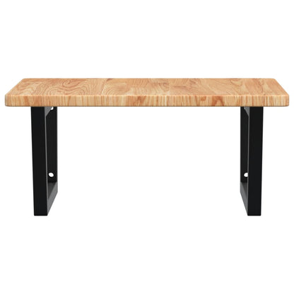 Basin Shelf Wall Mounted Steel and Solid Wood Oak