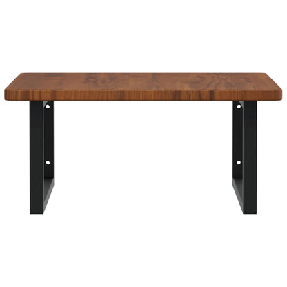 Basin Shelf Wall Mounted Steel and Solid Wood Oak