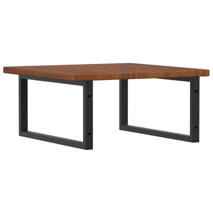 Basin Shelf Wall Mounted Steel and Solid Wood Oak