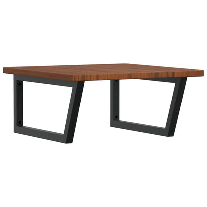 Basin Shelf Wall Mounted Steel and Solid Wood Oak