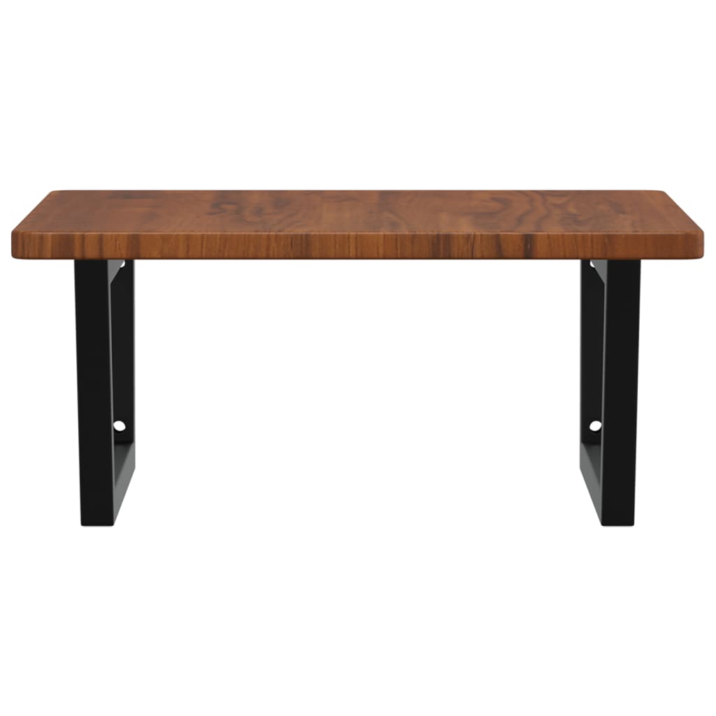 Basin Shelf Wall Mounted Steel and Solid Wood Oak