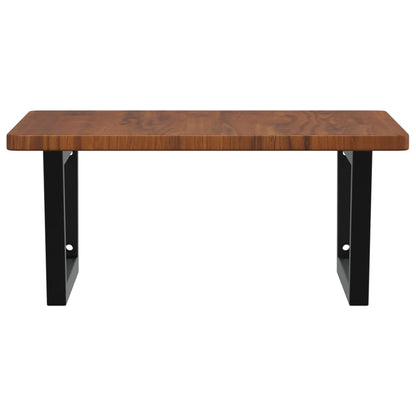 Basin Shelf Wall Mounted Steel and Solid Wood Oak