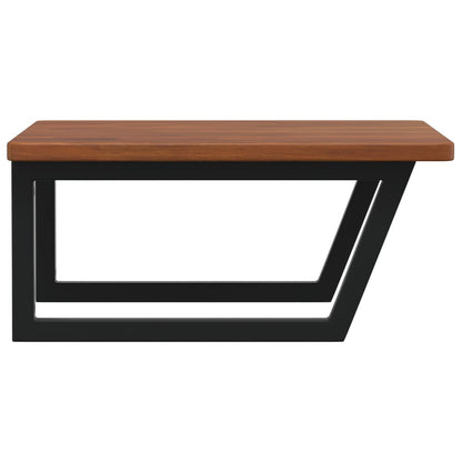 Basin Shelf Wall Mounted Steel and Solid Wood Oak