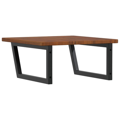 Basin Shelf Wall Mounted Steel and Solid Wood Oak