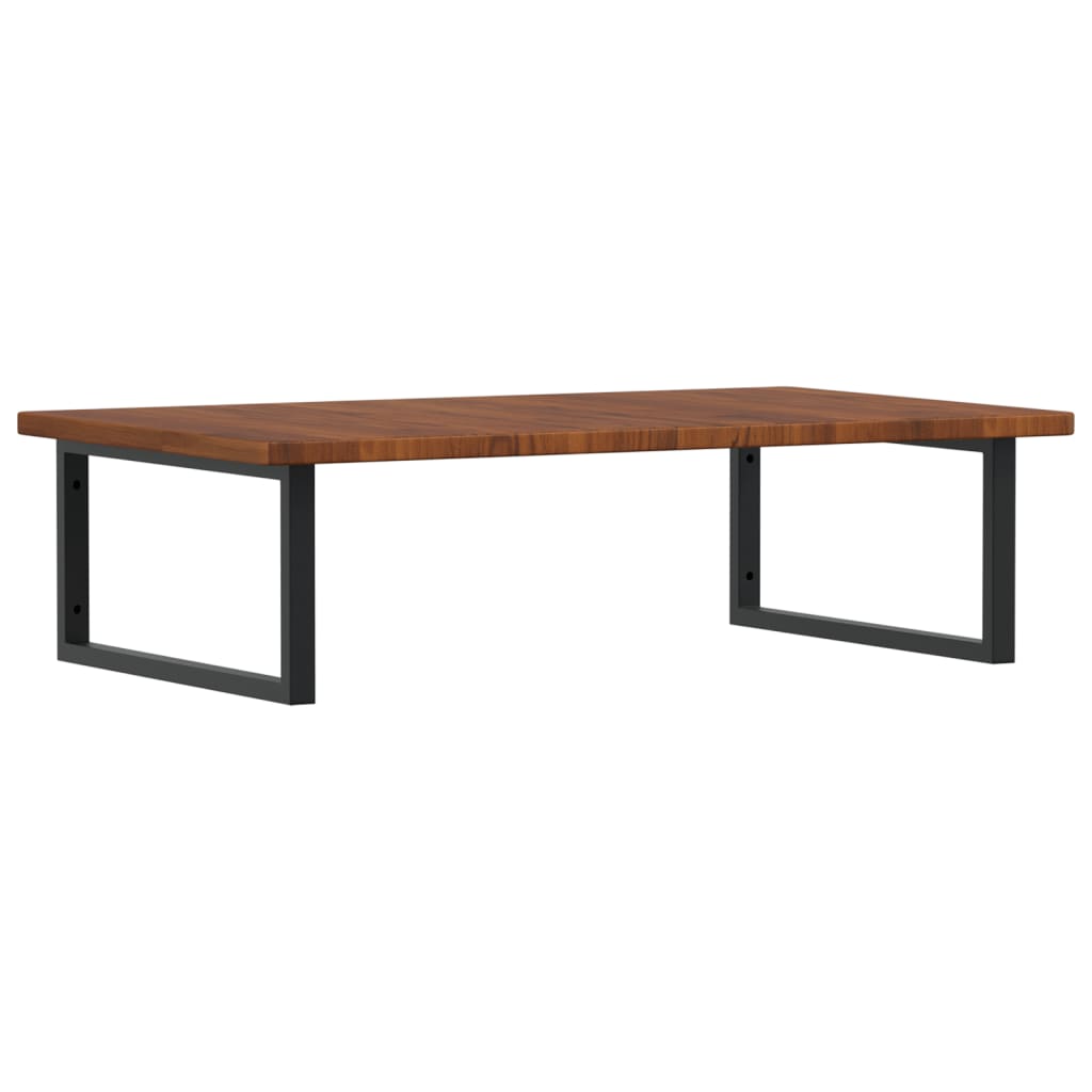 Basin Shelf Wall Mounted Steel and Solid Wood Oak