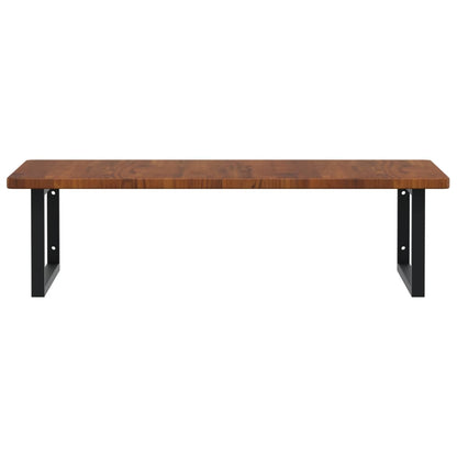 Basin Shelf Wall Mounted Steel and Solid Wood Oak