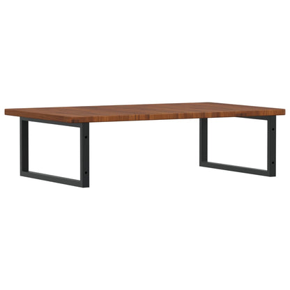 Basin Shelf Wall Mounted Steel and Solid Wood Oak