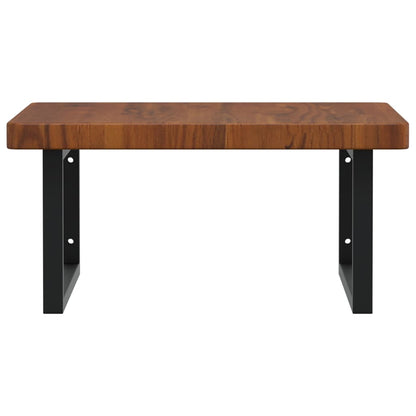 Basin Shelf Wall Mounted Steel and Solid Wood Oak
