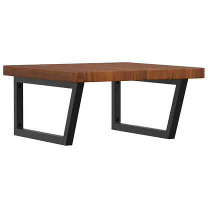 Basin Shelf Wall Mounted Steel and Solid Wood Oak