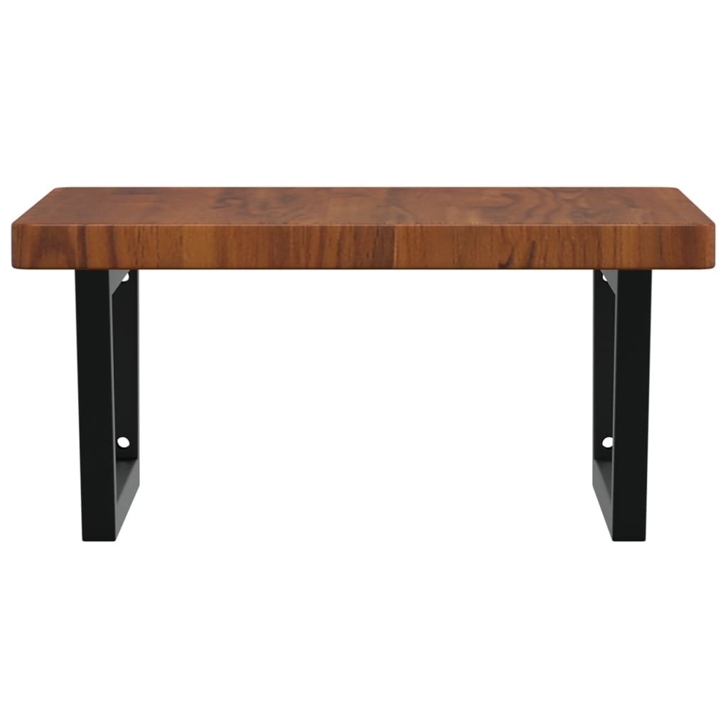 Basin Shelf Wall Mounted Steel and Solid Wood Oak