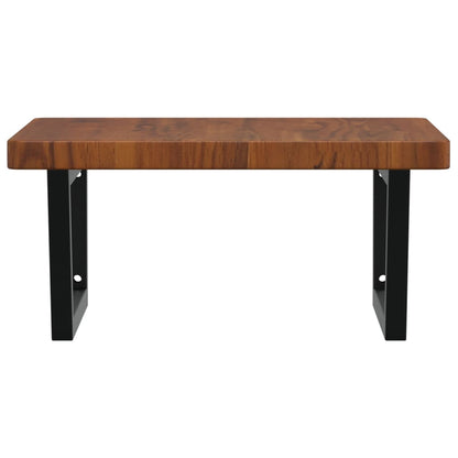 Basin Shelf Wall Mounted Steel and Solid Wood Oak