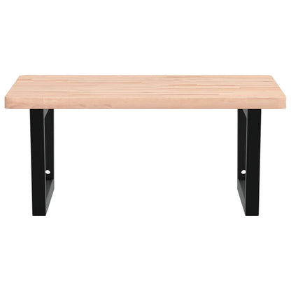 Basin Shelf Wall Mounted Steel and Solid Wood Beech