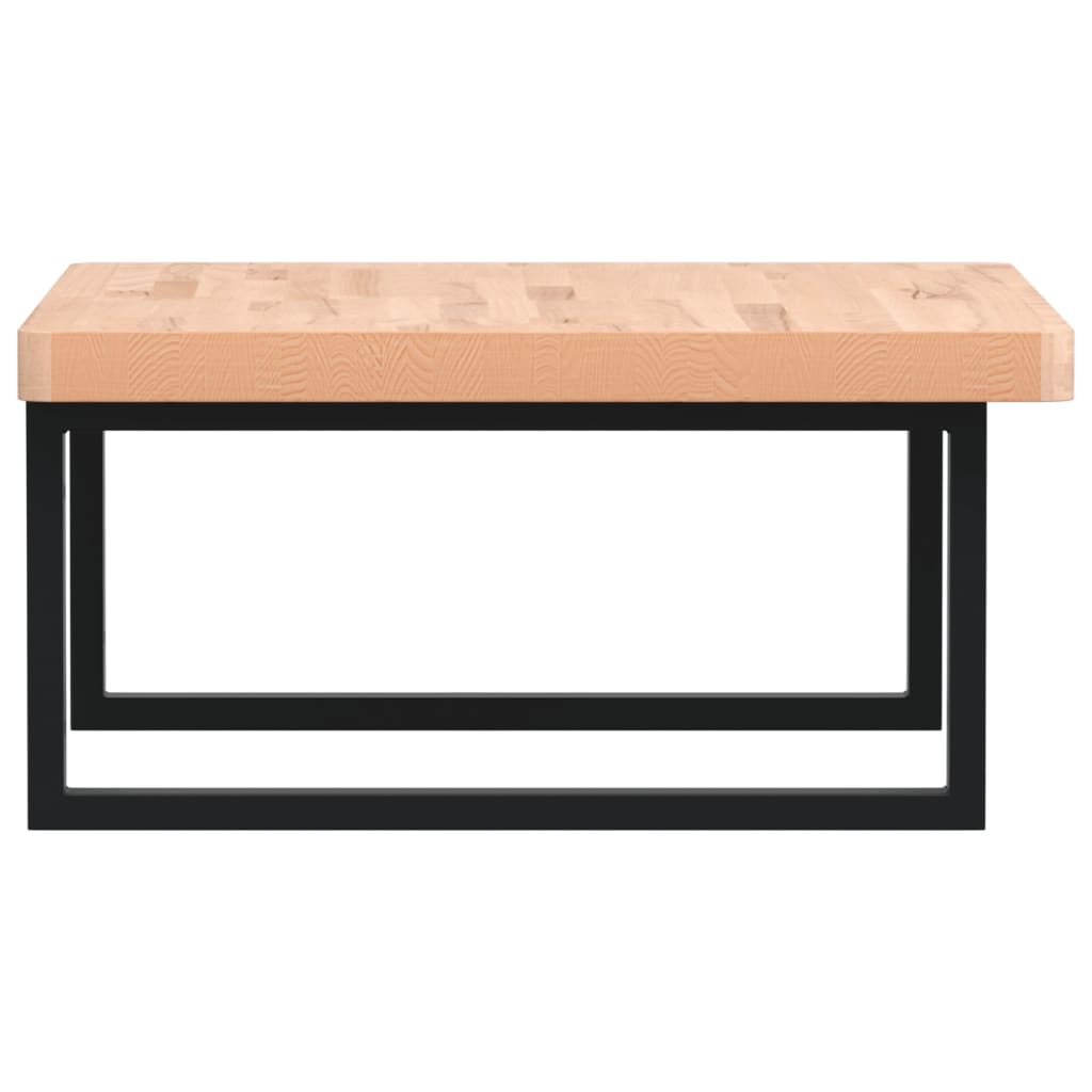 Basin Shelf Wall Mounted Steel and Solid Wood Beech