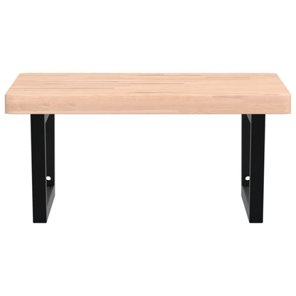 Basin Shelf Wall Mounted Steel and Solid Wood Beech