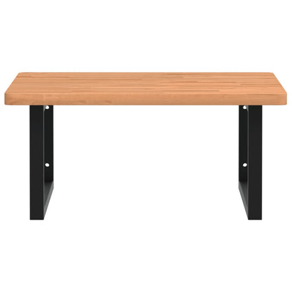 Basin Shelf Wall Mounted Steel and Solid Wood Beech