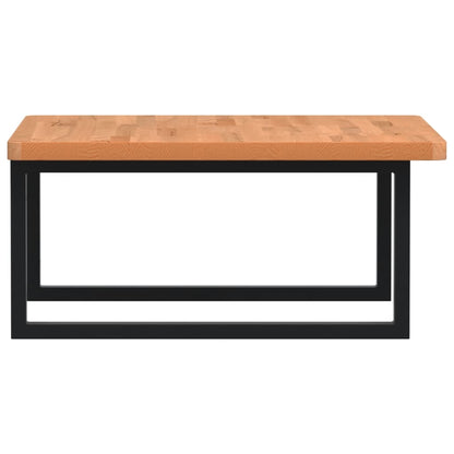 Basin Shelf Wall Mounted Steel and Solid Wood Beech
