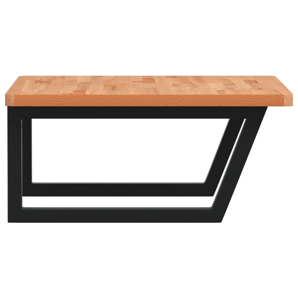 Basin Shelf Wall Mounted Steel and Solid Wood Beech