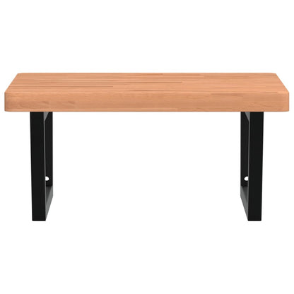 Basin Shelf Wall Mounted Steel and Solid Wood Beech