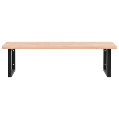 Basin Shelf Wall Mounted Steel and Solid Wood Beech