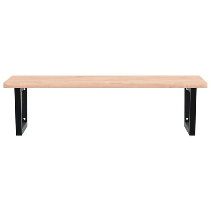 Basin Shelf Wall Mounted Steel and Solid Wood Beech