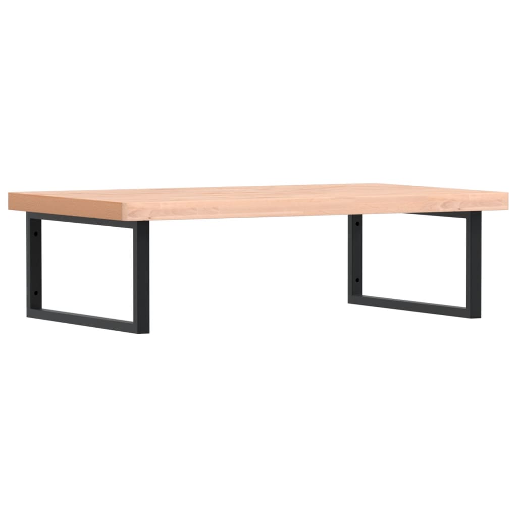 Basin Shelf Wall Mounted Steel and Solid Wood Beech