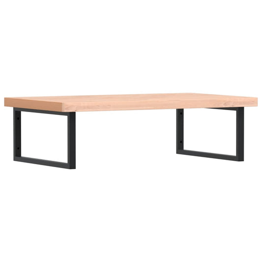 Basin Shelf Wall Mounted Steel and Solid Wood Beech