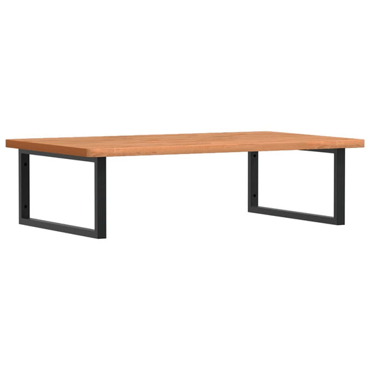 Basin Shelf Wall Mounted Steel and Solid Wood Beech