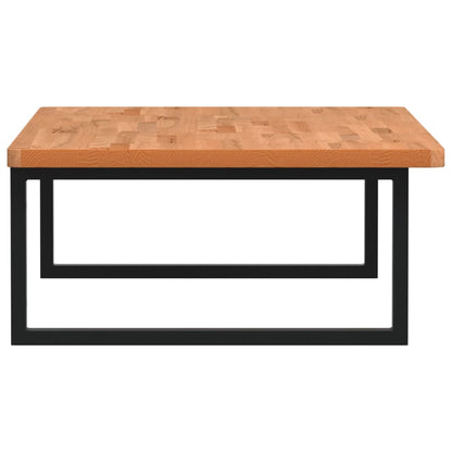 Basin Shelf Wall Mounted Steel and Solid Wood Beech