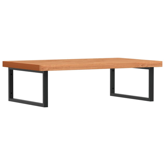 Basin Shelf Wall Mounted Steel and Solid Wood Beech