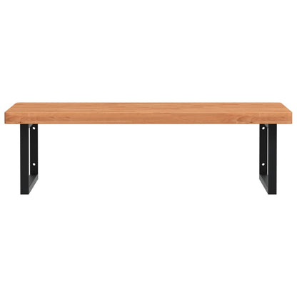 Basin Shelf Wall Mounted Steel and Solid Wood Beech