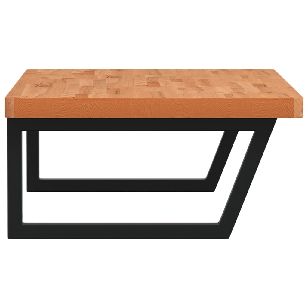 Basin Shelf Wall Mounted Steel and Solid Wood Beech
