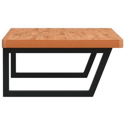 Basin Shelf Wall Mounted Steel and Solid Wood Beech