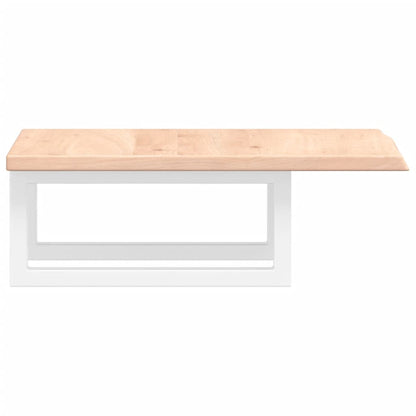 Basin Shelf Wall Mounted Steel and Solid Wood Oak