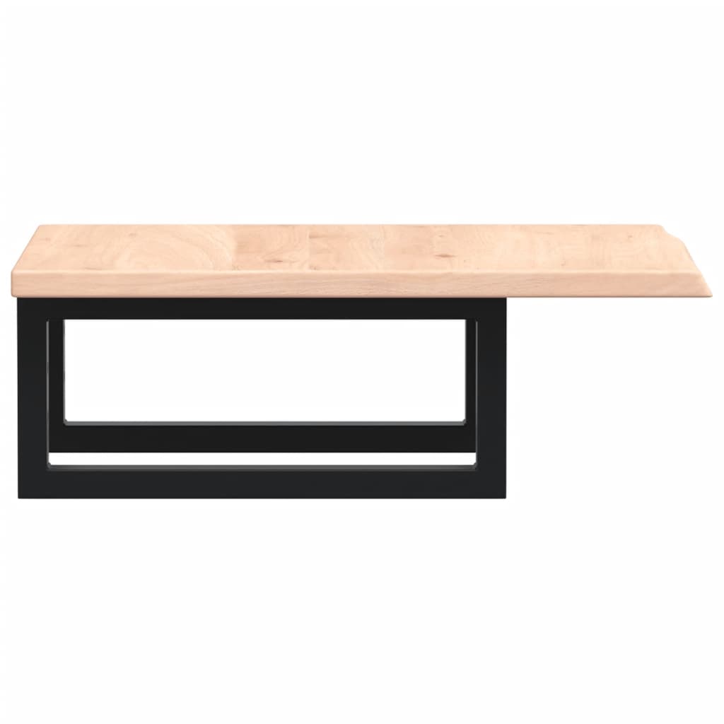 Basin Shelf Wall Mounted Steel and Solid Wood Oak