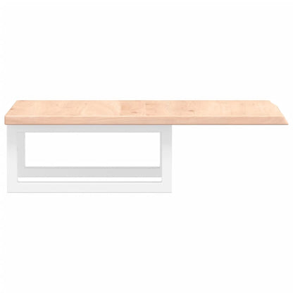 Basin Shelf Wall Mounted Steel and Solid Wood Oak