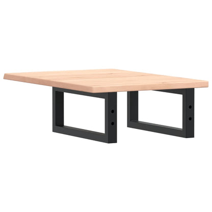 Basin Shelf Wall Mounted Steel and Solid Wood Oak