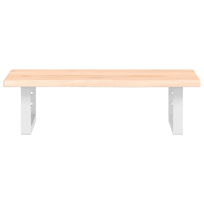 Basin Shelf Wall Mounted Steel and Solid Wood Oak