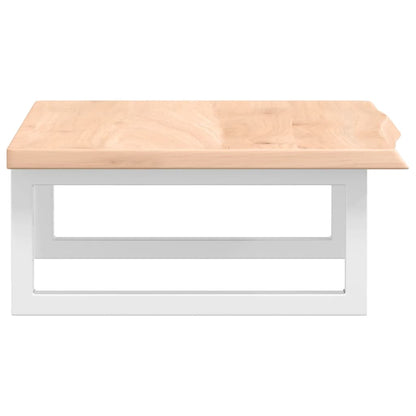 Basin Shelf Wall Mounted Steel and Solid Wood Oak