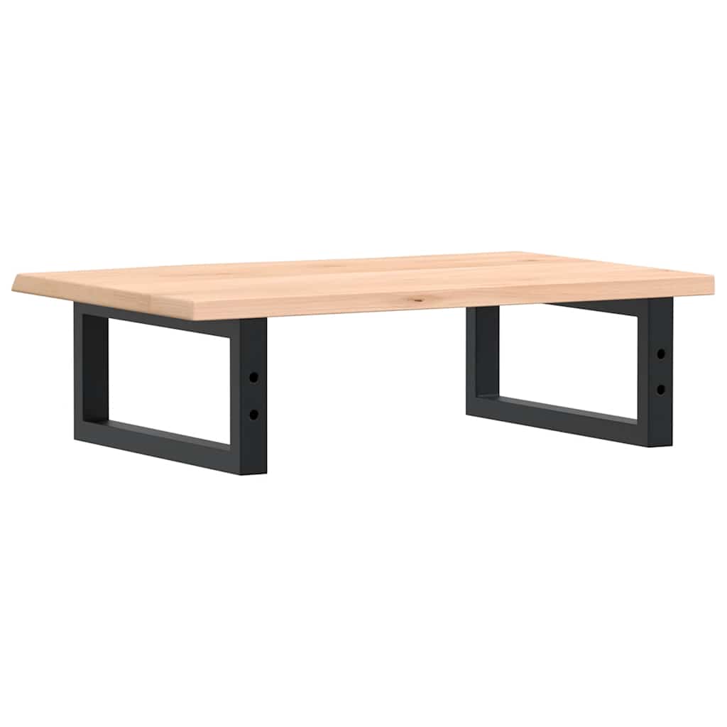 Basin Shelf Wall Mounted Steel and Solid Wood Oak