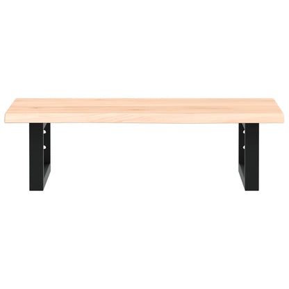 Basin Shelf Wall Mounted Steel and Solid Wood Oak