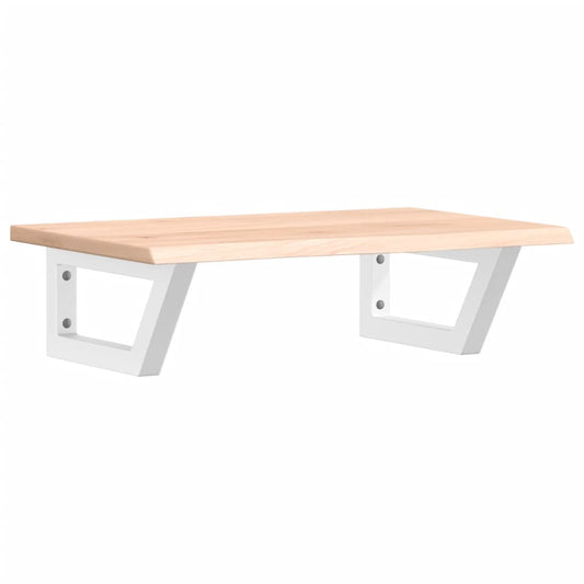 Basin Shelf Wall Mounted Steel and Solid Wood Oak