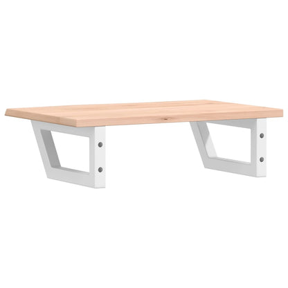 Basin Shelf Wall Mounted Steel and Solid Wood Oak