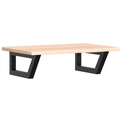 Basin Shelf Wall Mounted Steel and Solid Wood Oak