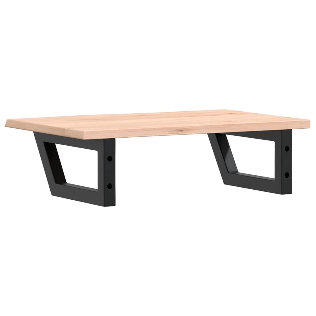 Basin Shelf Wall Mounted Steel and Solid Wood Oak