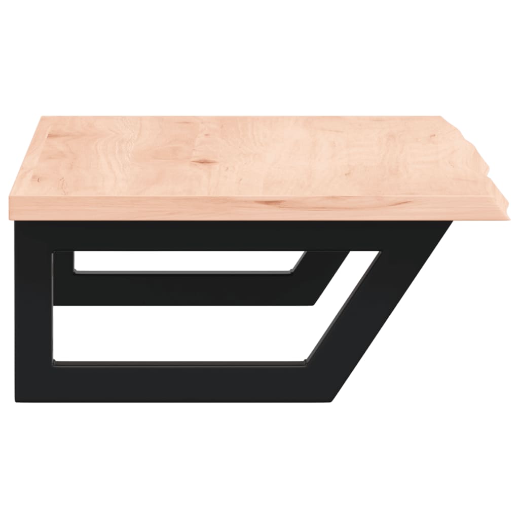 Basin Shelf Wall Mounted Steel and Solid Wood Oak